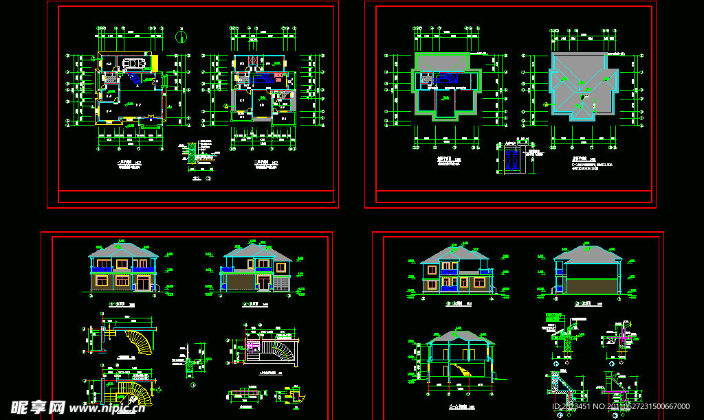 全套别墅建筑设计图