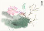 电脑绘画国画荷花