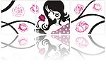 无框画 玫瑰女人