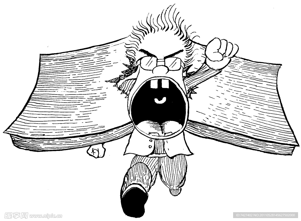 杂志漫画喻意插画黑白