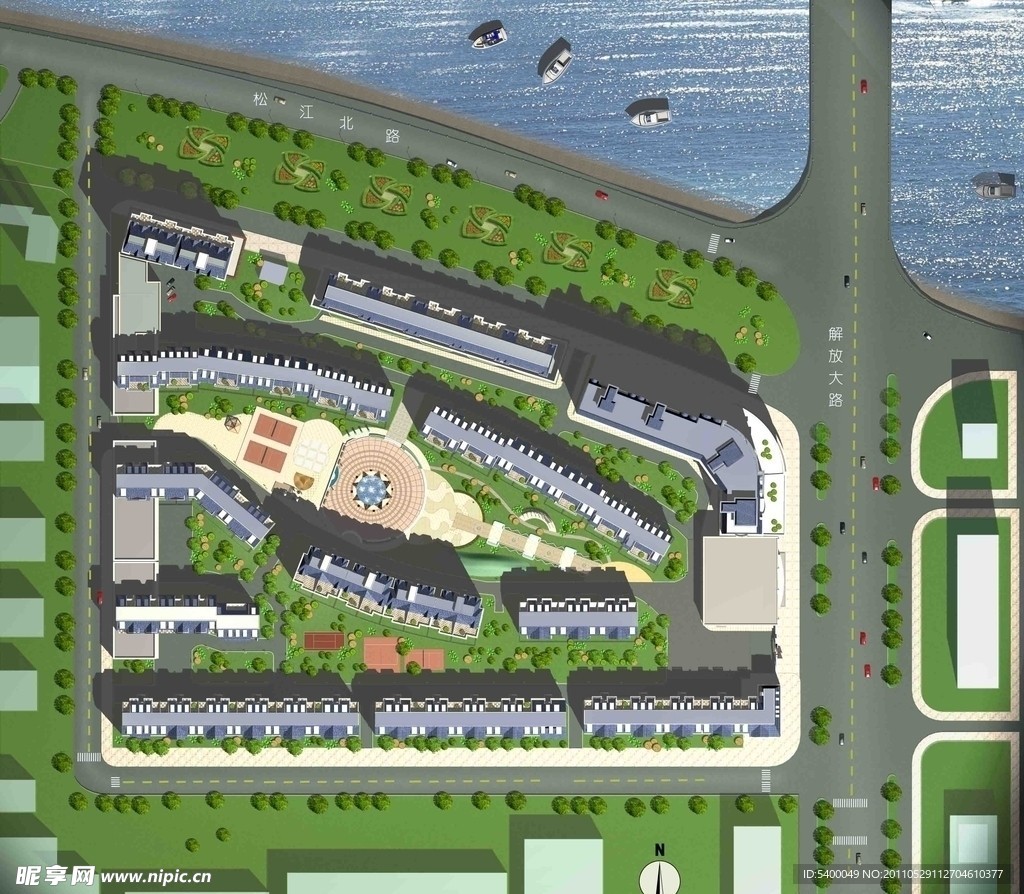 地产小区规划效果图