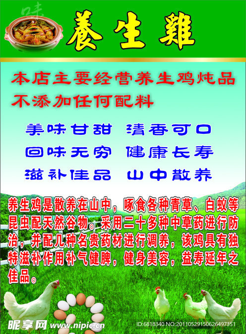 养生鸡海报