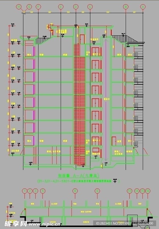 公寓楼消防 生活水池剖面