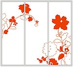 红色花纹移门