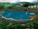 人工湖鸟瞰图