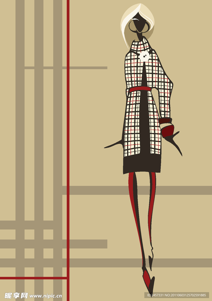 手绘时尚女孩女郎