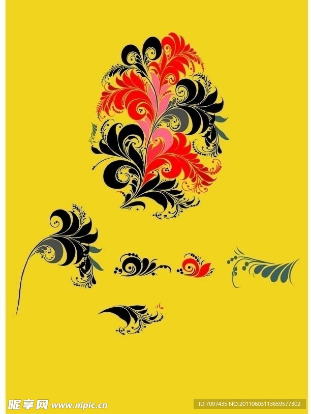 黄色背景 花边