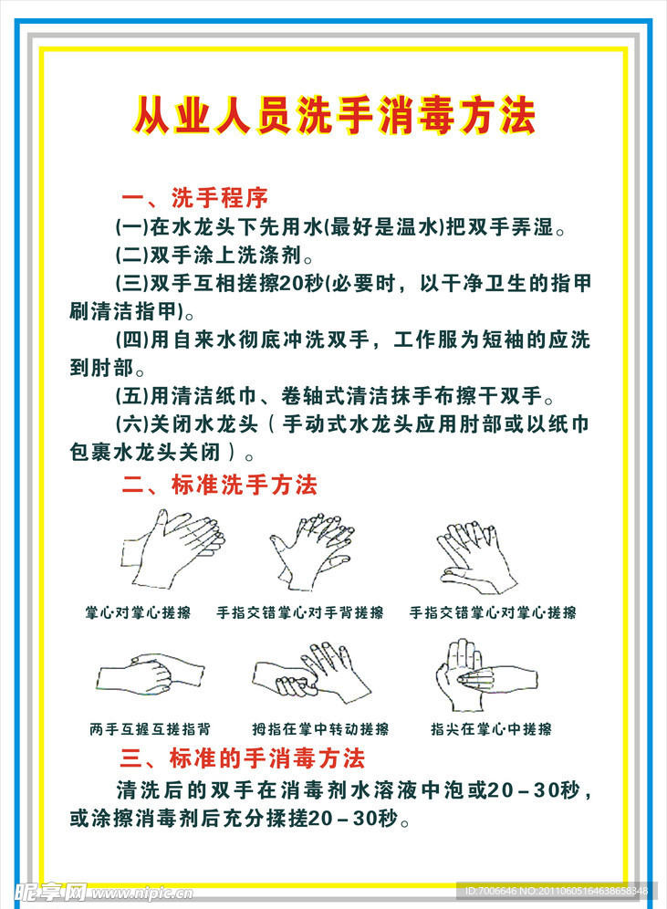 从业人员洗手消毒方法
