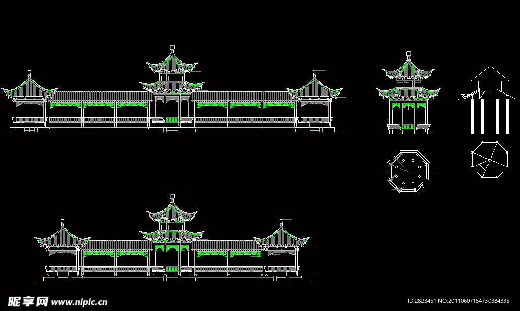 仿古八角亭