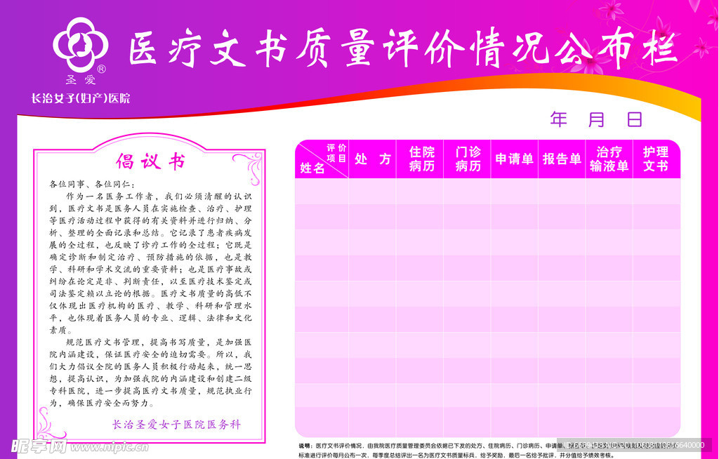 医院公布栏