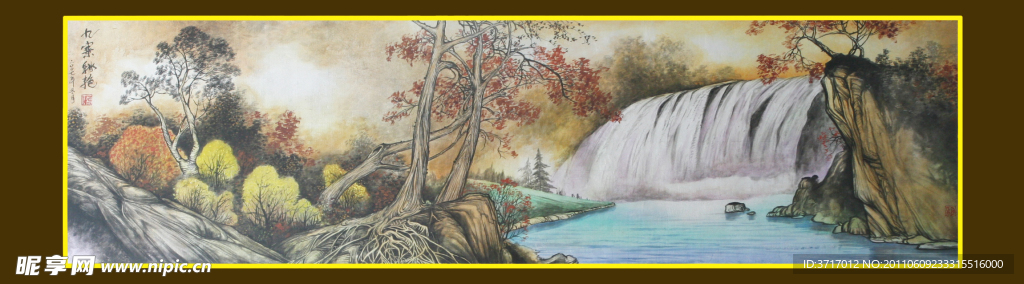 银箔画风景