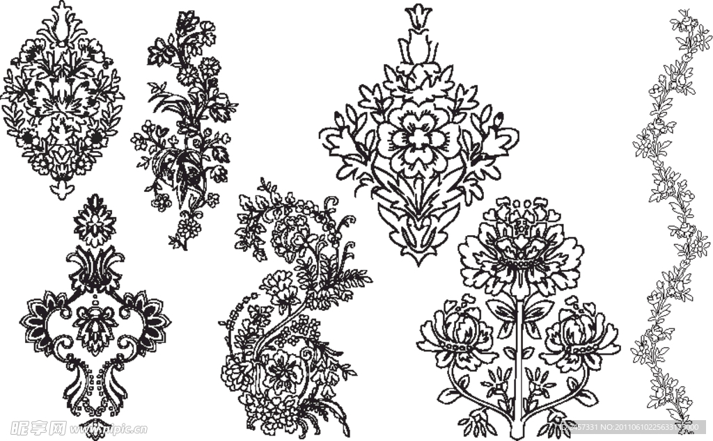 花纹花边装饰设计矢量