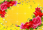 鲜花背景相框