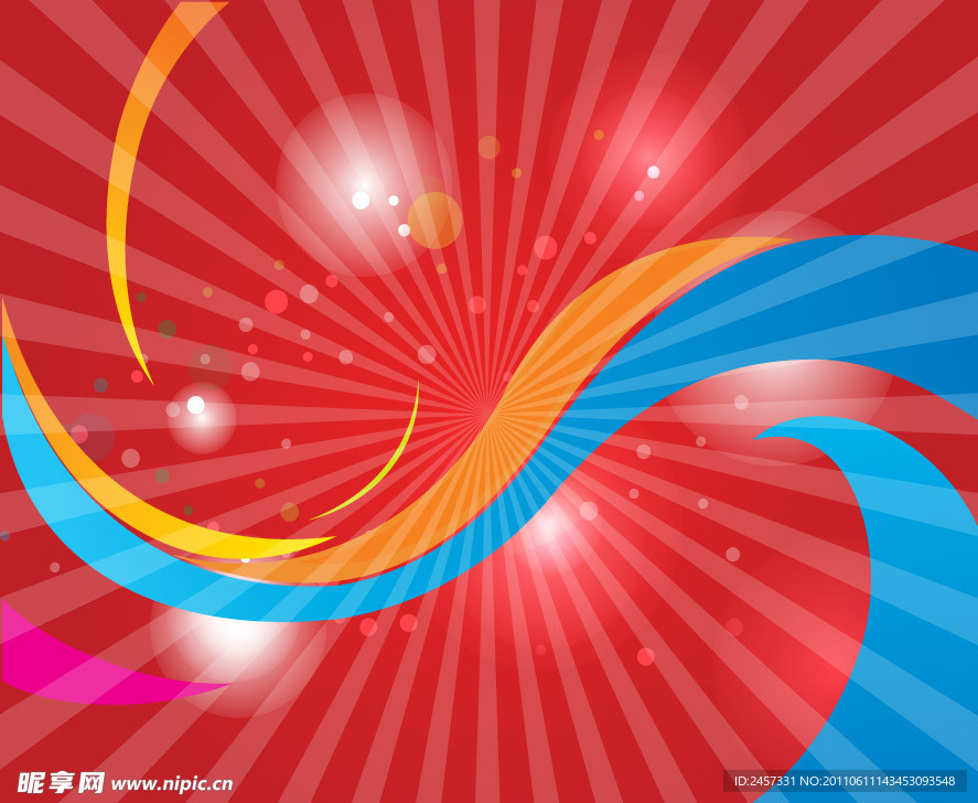 动感线条光芒光点矢量