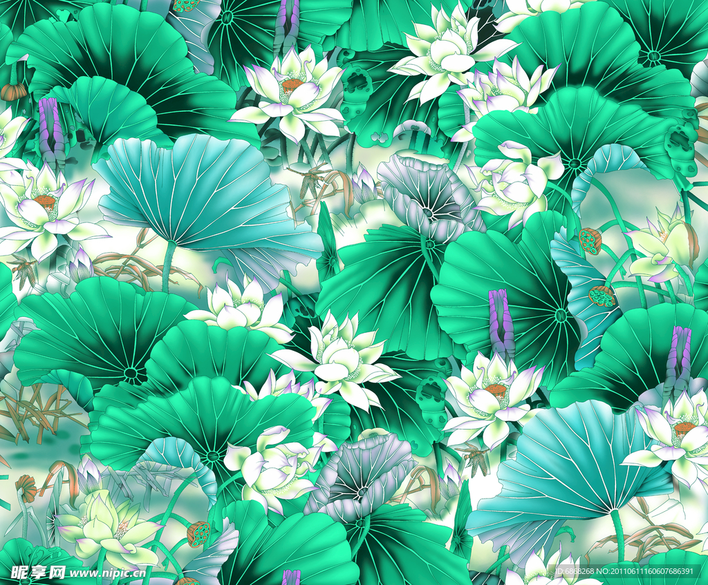 荷叶印花