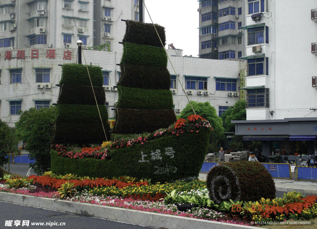 杭州上城区立体花坛