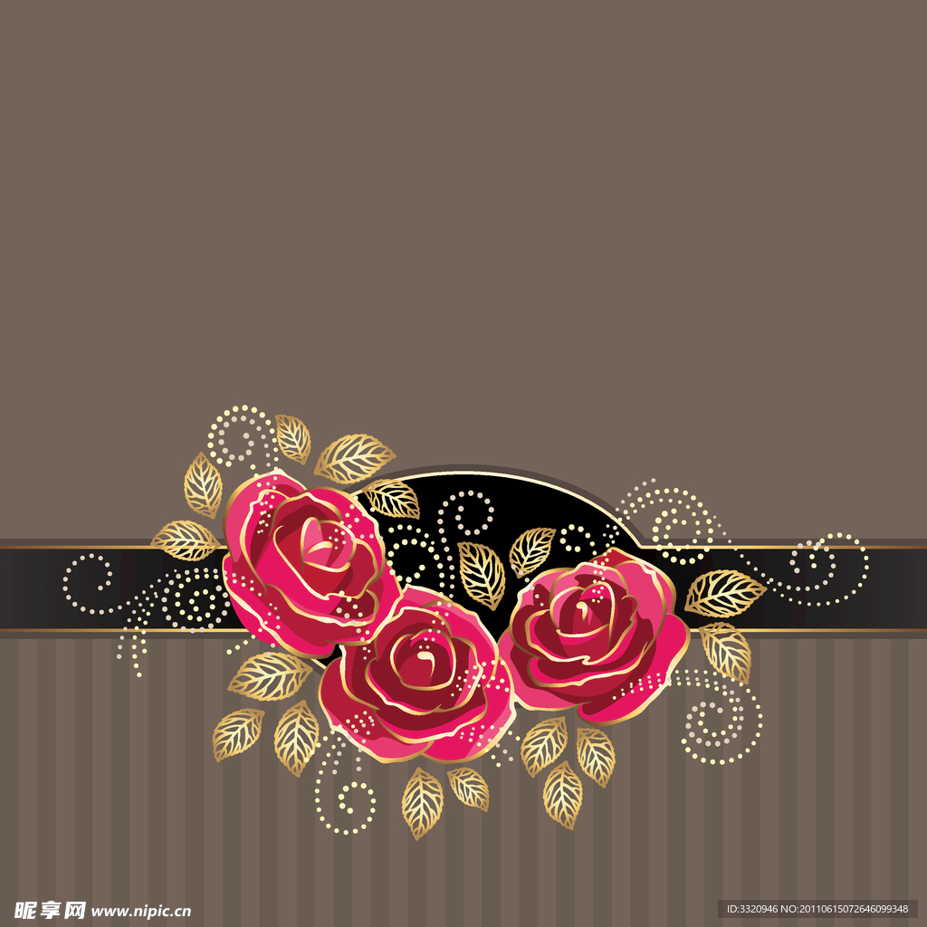 欧式玫瑰花边框背景