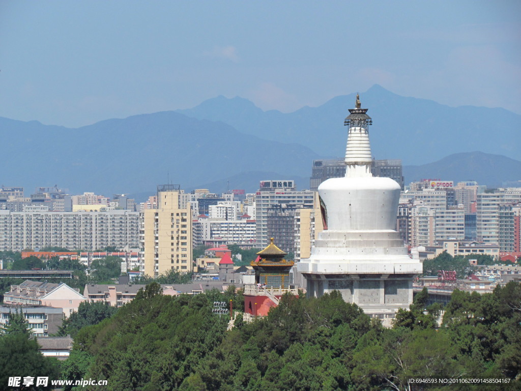景山远眺白塔
