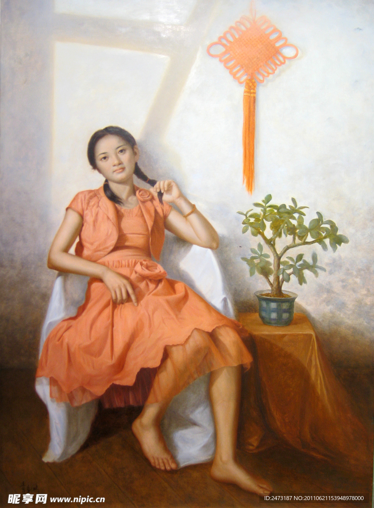 油画少女