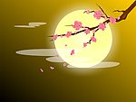 月亮照梅花花纹图案