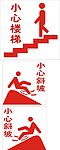 小心楼梯 小心斜坡警告牌