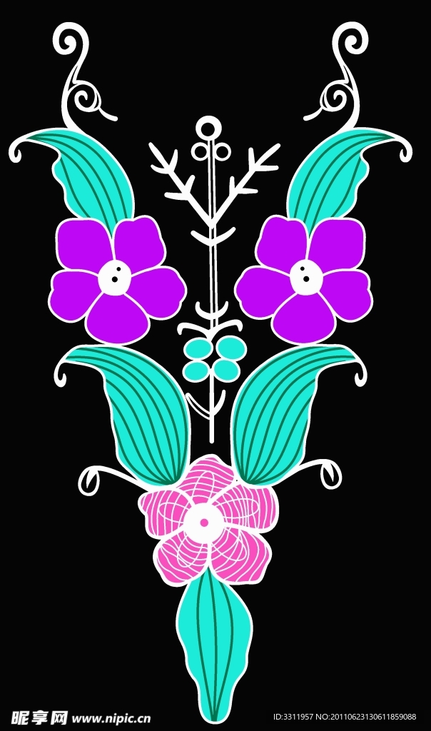 紫粉争艳之花朵