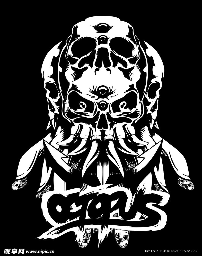 octopus章鱼怪物矢量图