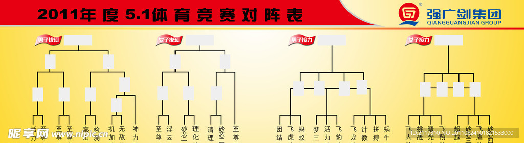 体育 竞赛 对阵表