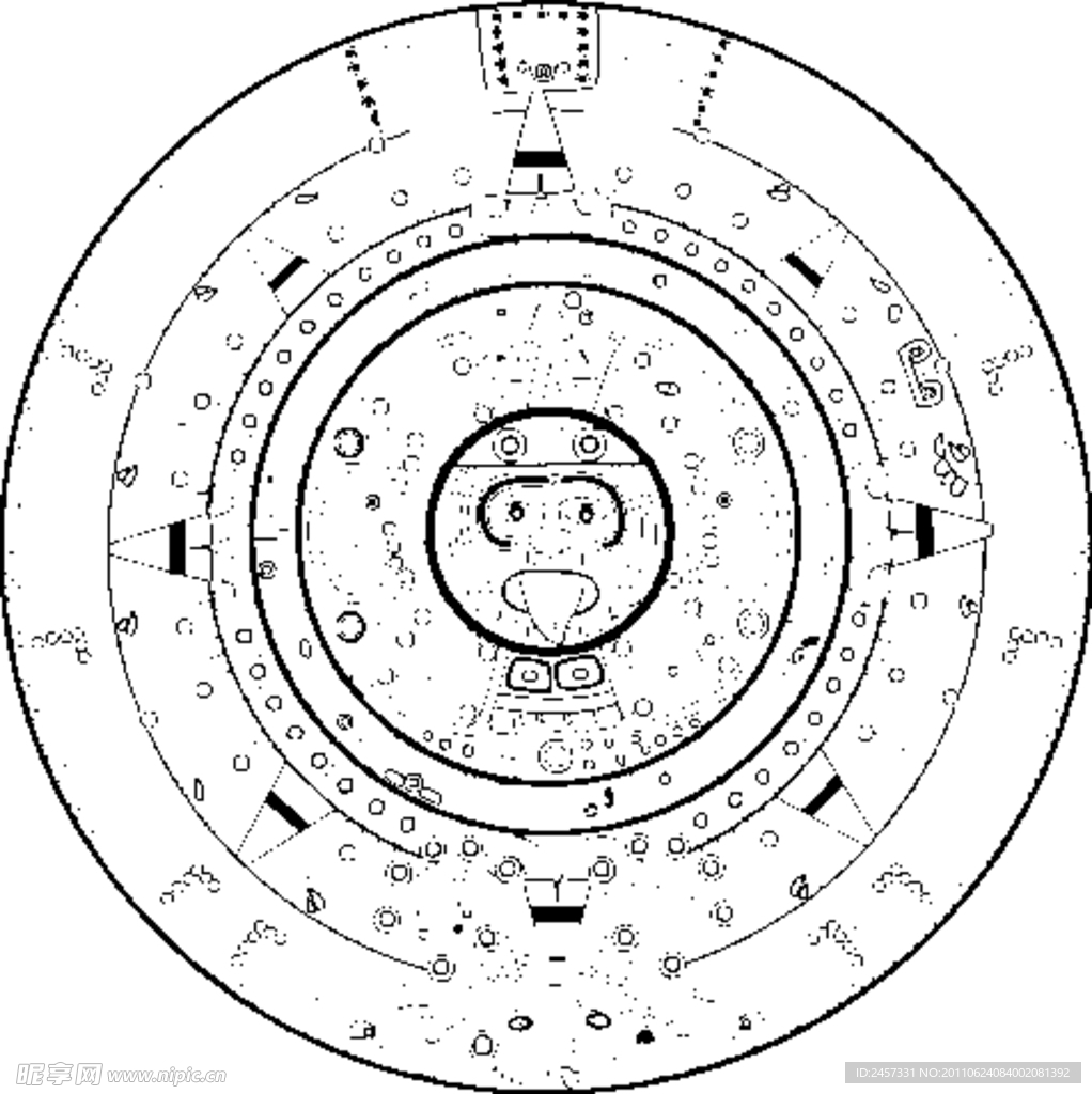 古代日历工具矢量