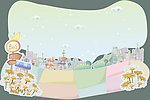 韩国插画卡通背景板