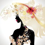 时尚女性花纹