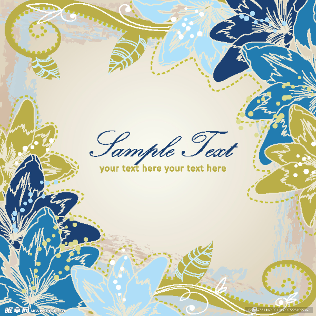 手绘花纹花朵梦幻花纹底纹