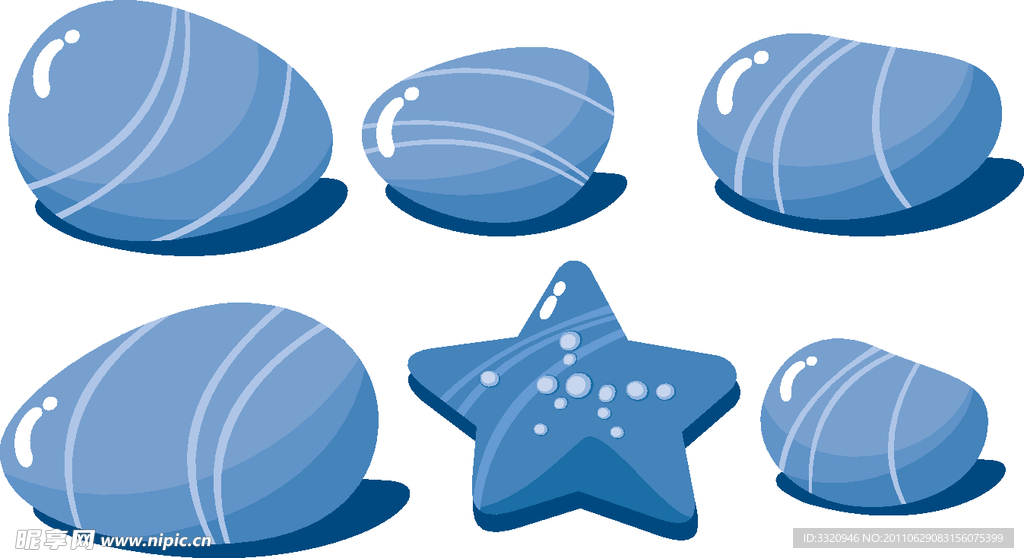 可爱海星和卵石