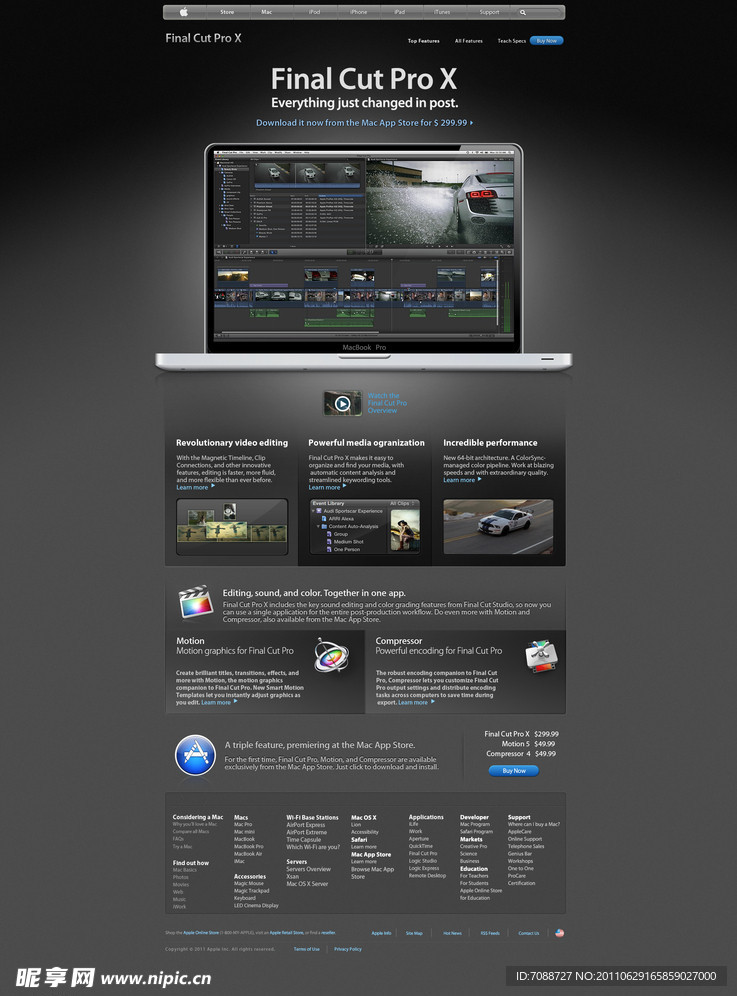 Apple网站Finalcut网页模板
