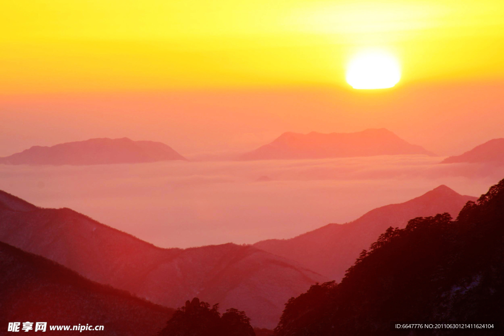 黄山日出