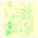 手绘梅兰竹菊