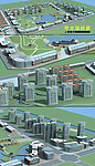 住宅 小区鸟瞰图