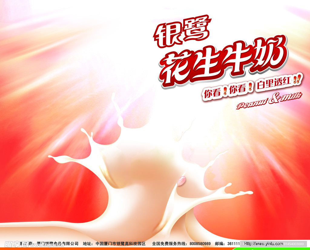 银鹭花生牛奶广告海报
