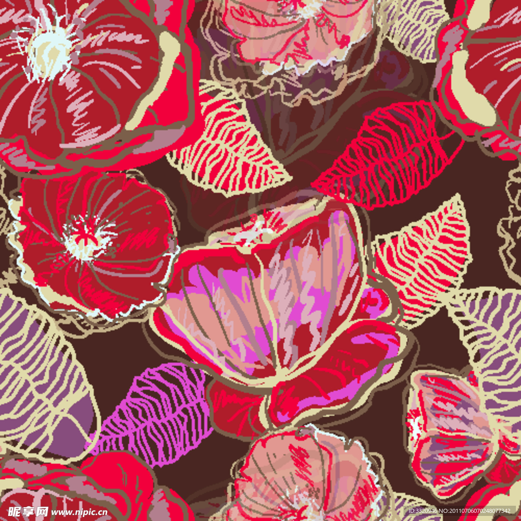 古典花卉花纹背景