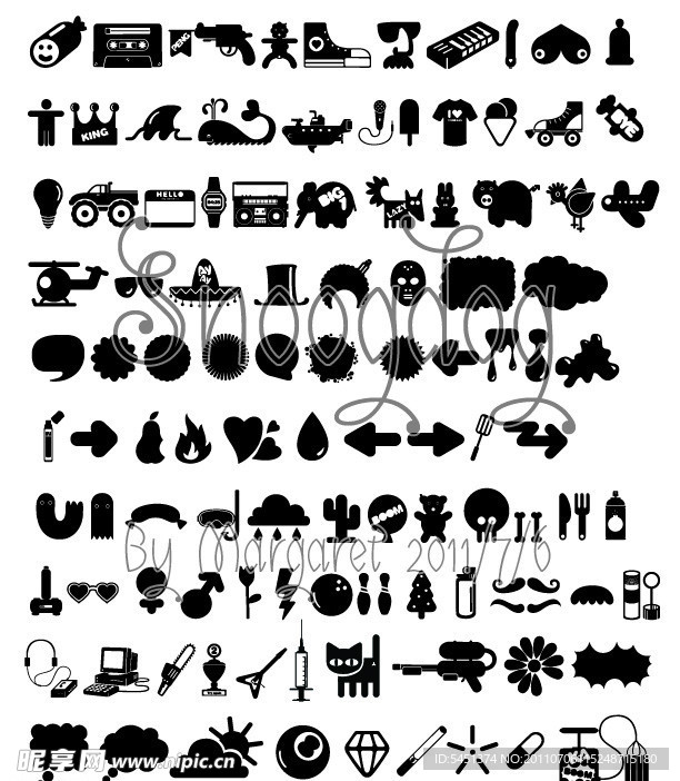 稀有的小动物图案字体(OT TT EPS)