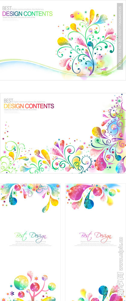 梦幻花纹 卡通背景