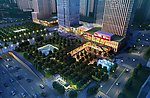 广场夜景效果图