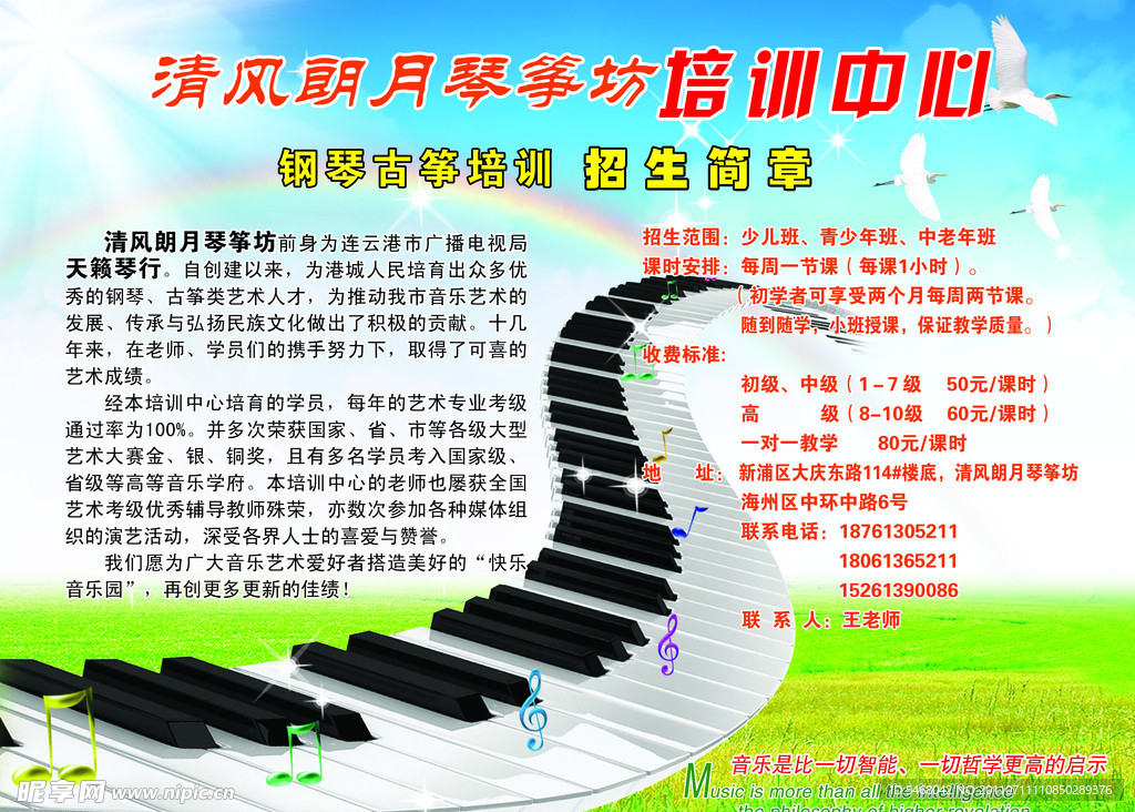 钢琴培训宣传单页