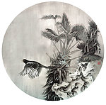 工笔黑花鸟