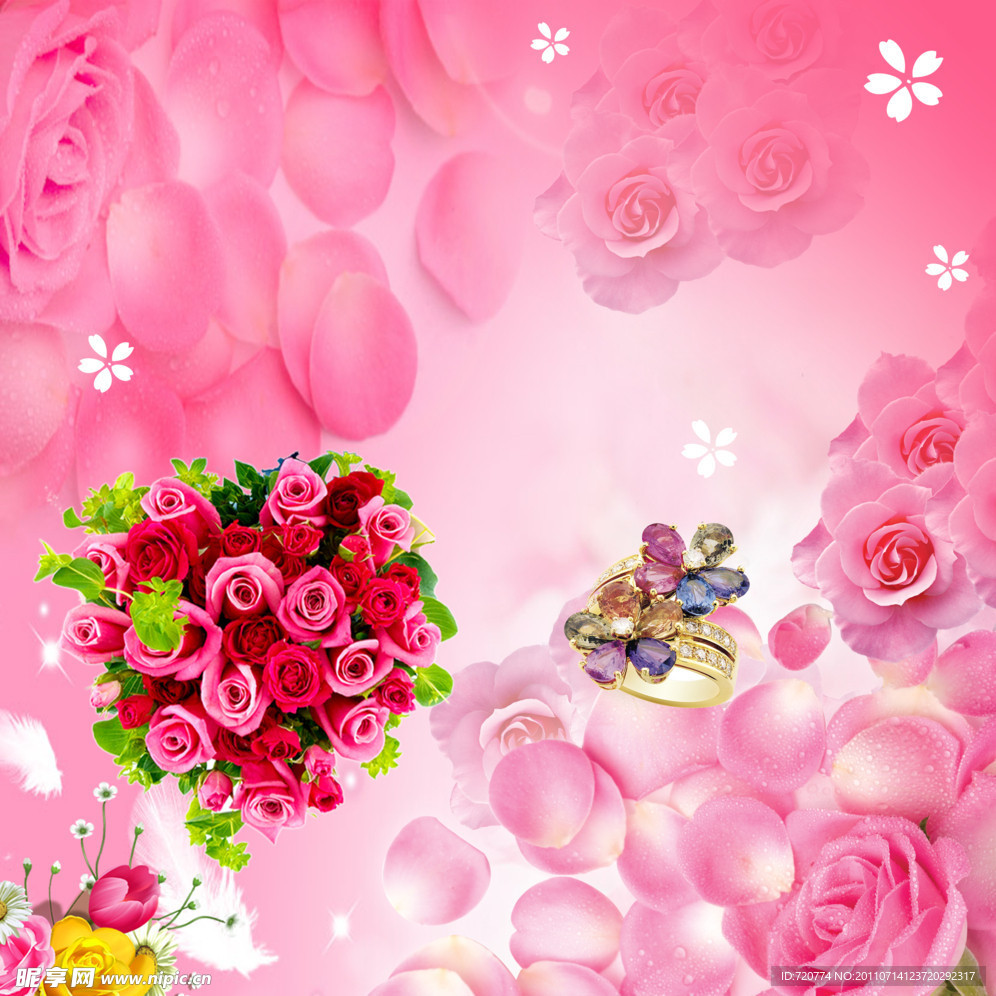 粉红花瓣