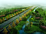 道路绿化效果图