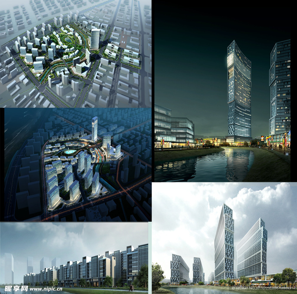 大型商务区建筑模型