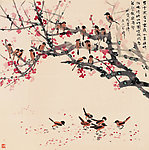 梅梢寒雀