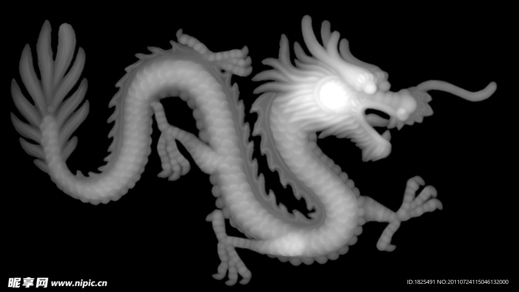 精雕图 灰度图 龙