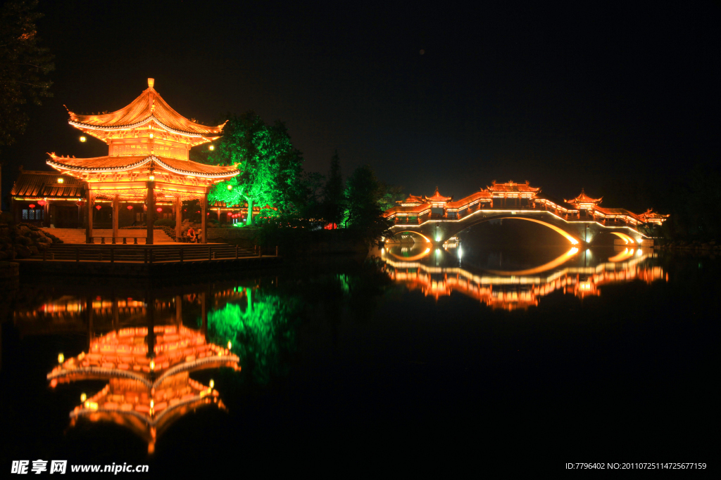 夜景 梦幻桥梁